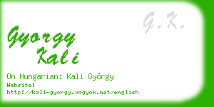 gyorgy kali business card